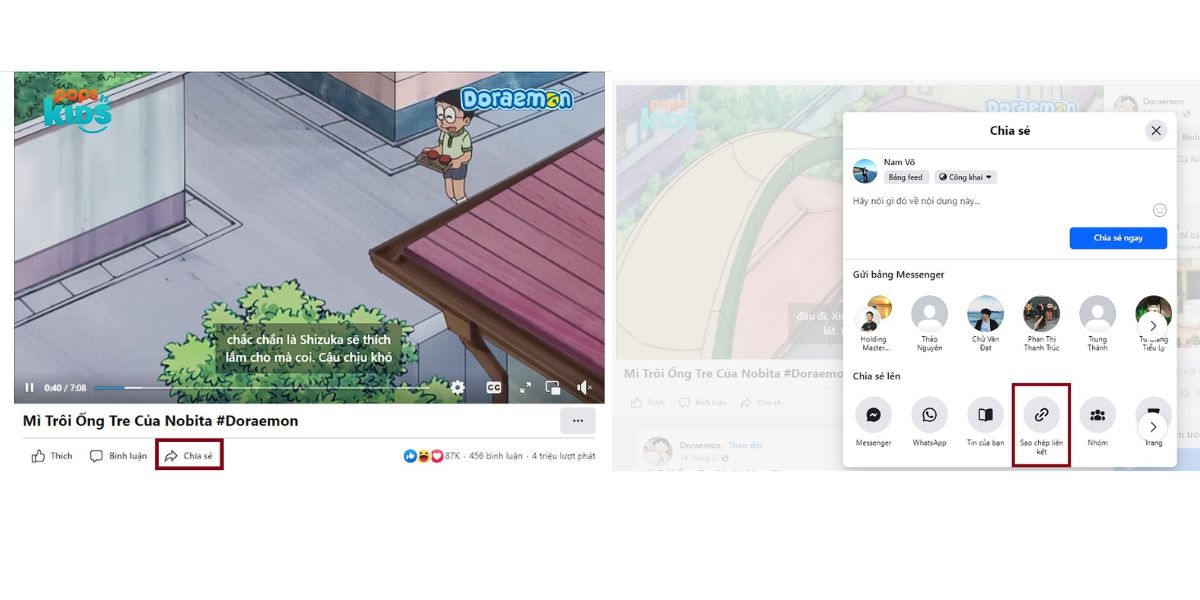 Cách lấy link bài viết, video, trang cá nhân Facebook trên điện thoại và máy tính 16 lấy link video