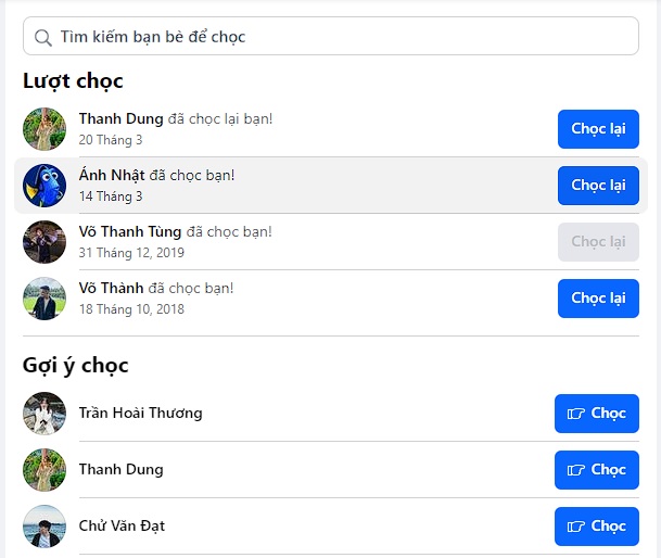 Cách chọc trên FB trên điện thoại và máy tính 12 chọc trên FB