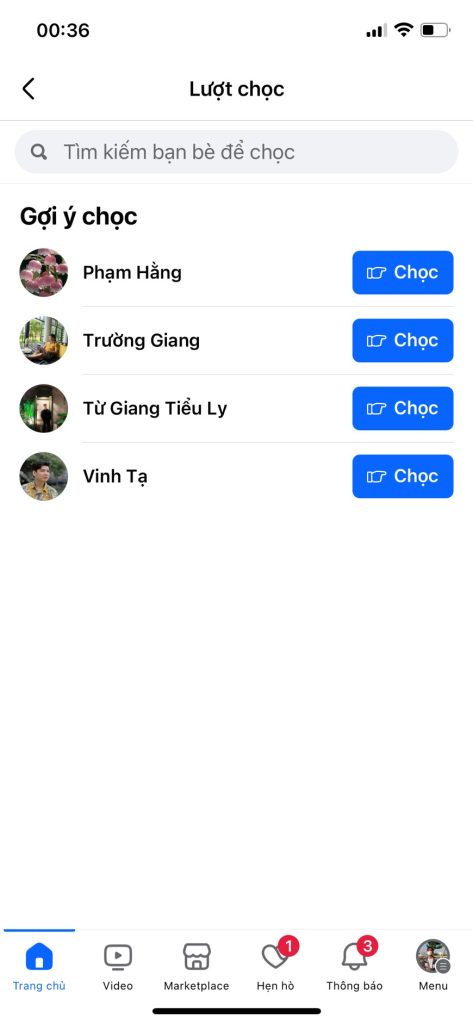 Cách chọc trên FB trên điện thoại và máy tính 9 chọc trên FB