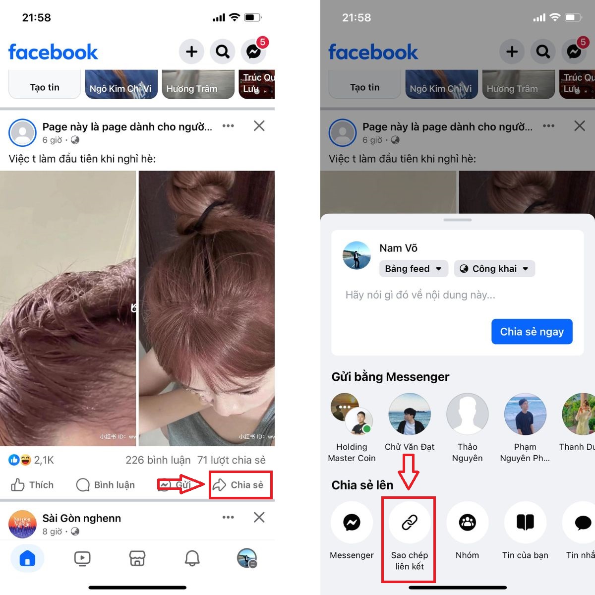 Cách lấy link bài viết, video, trang cá nhân Facebook trên điện thoại và máy tính 11 lấy link bài viết