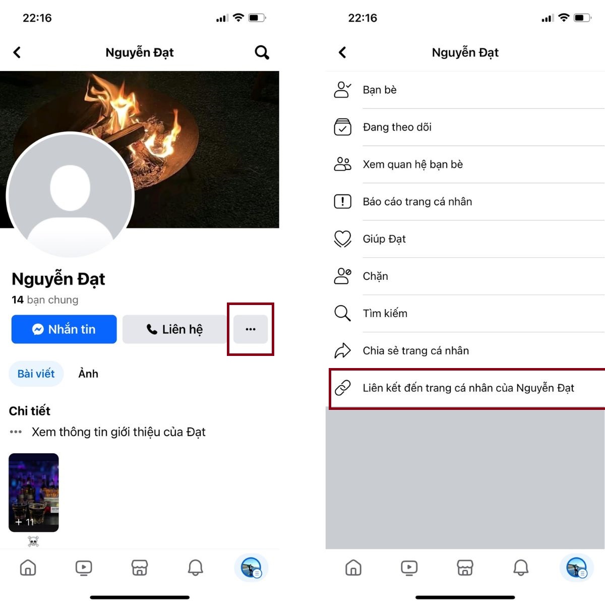 Cách lấy link bài viết, video, trang cá nhân Facebook trên điện thoại và máy tính 17 lấy link trang cá nhân